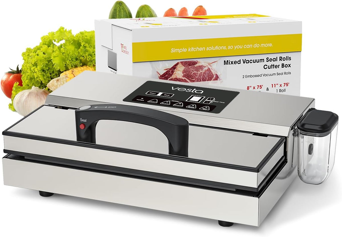 V Vesta Precision Envasadoras al vacío, Vesta Precision Envasadora al Vacío de Uso Profesional para Envasar Alimentos Secos y Líquidos
