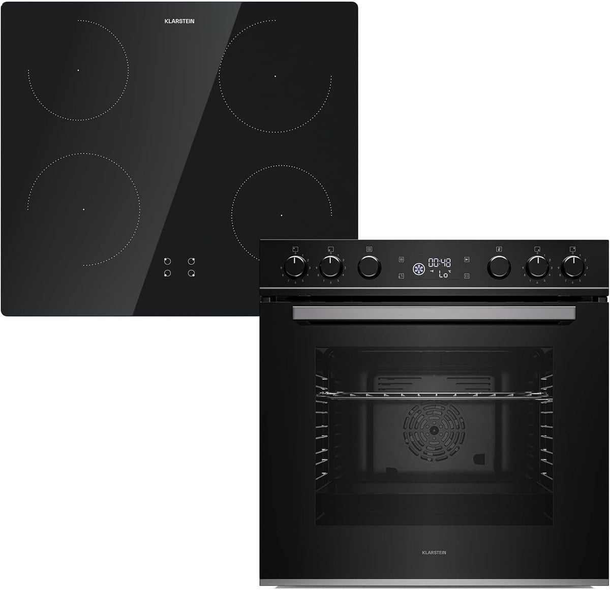Horno empotrable ControlSync Horno y Placa de Inducción - 72L, 9 Funciones, Temporizador Digital, Bloqueo Infantil, 4 Zonas con Booster, Diseño