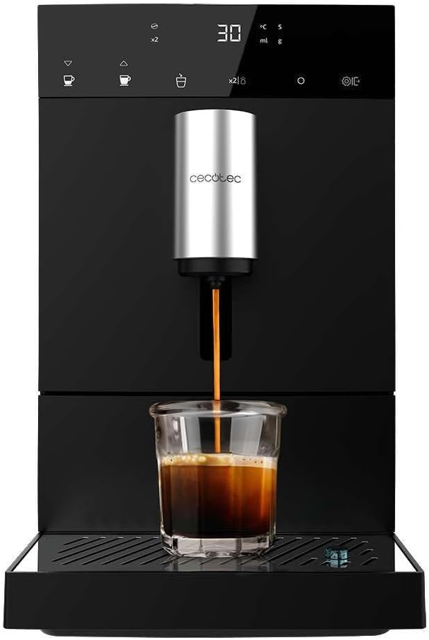 Cecotec Cafetera automática, Cafetera Superautomática Compacta Cremmaet Compact, 19 Bares, Sistema Thermoblock, Grano recién molido con Plug&Play