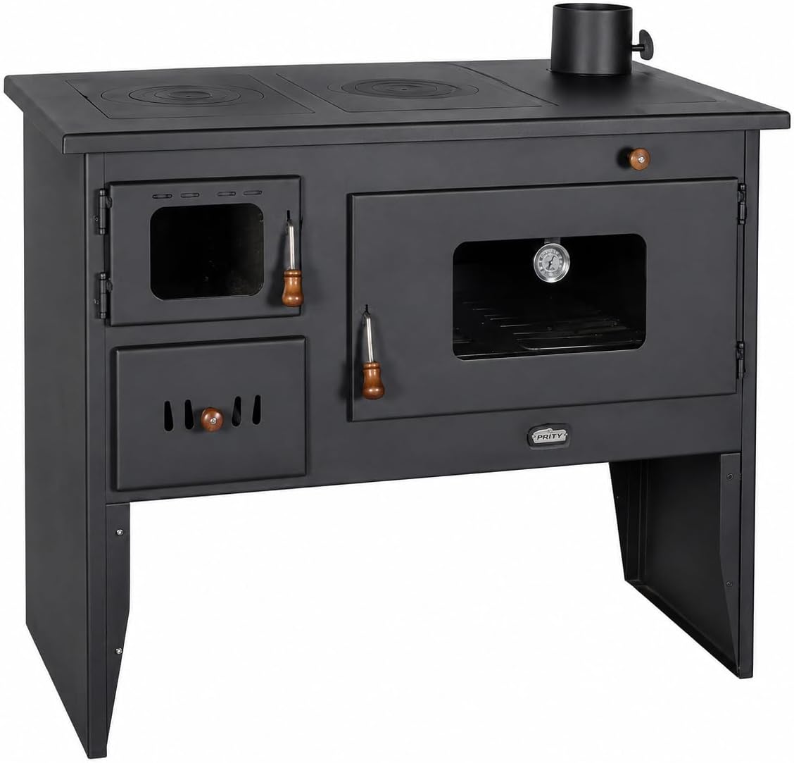 Hornos chimenea EEK A PRITY 2P50 - Estufa de leña con horno XL, Prity