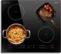 Placa de cocina Inducción 4 Fuegos Empotrable con Boost, 60cm, 7200W, Enchufe, Karienvir