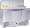 6-392L de Générique, unidades de preparación de comida, Saladette Refrigerado 3 Puertas GN 1/1 con Top Ingredientes GN 1/