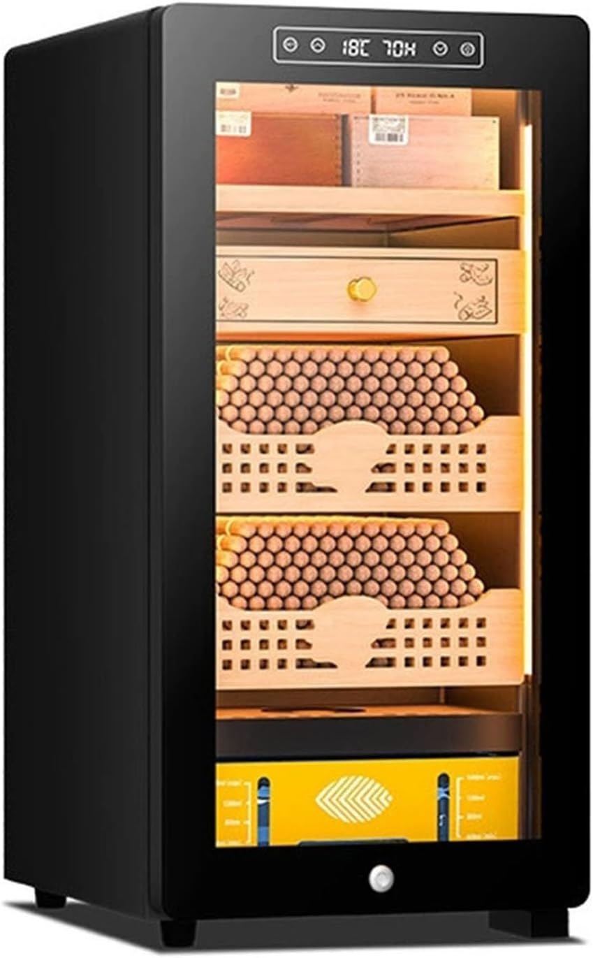 Koyike Accesorios de puros y humidor, 45L 52L Humidor de Puros Eléctrico para 250-350 Unidades, Gran Capacidad con Compresor y Calefacción, Control