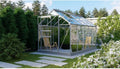 Invernadero Vitavia Planet 6200 de aluminio anodizado y cristal templado de 3 mm, 195 x 321 x 207 cm de altura, con cimientos, Ezooza