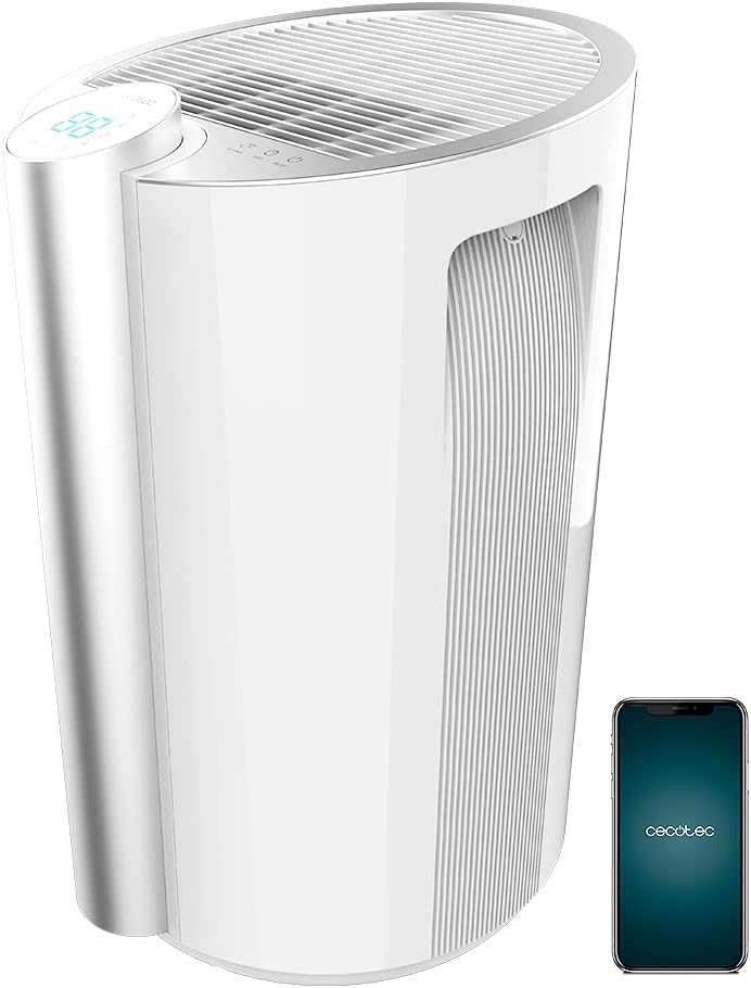 Deshumidificador Cecotec, Big Dry 9000 Professional Connected. Temporizador 12h, 20L/día, Depósito extraíble 4, 5L, Cobertura 250 m3/h, Gas R290