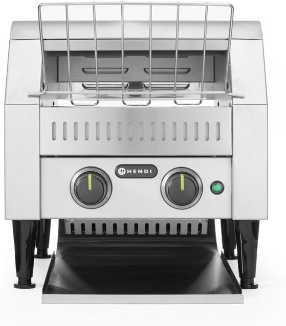 Tostadora HENDI, Tostador de cinta doble - 230V / 50Hz / 2240W - 418x368x(H)387 mm, plateado, acero inoxidable