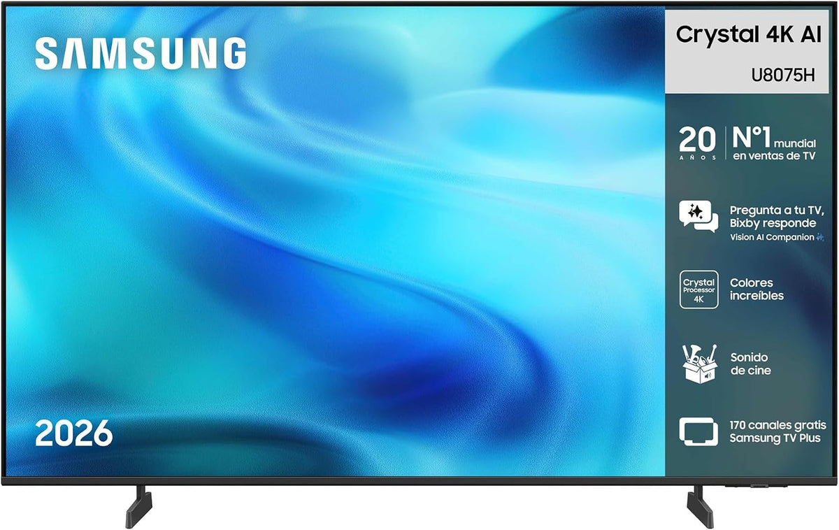 Samsung Televisor, TV Crystal 4K AI U8075H 55' Smart TV con IA