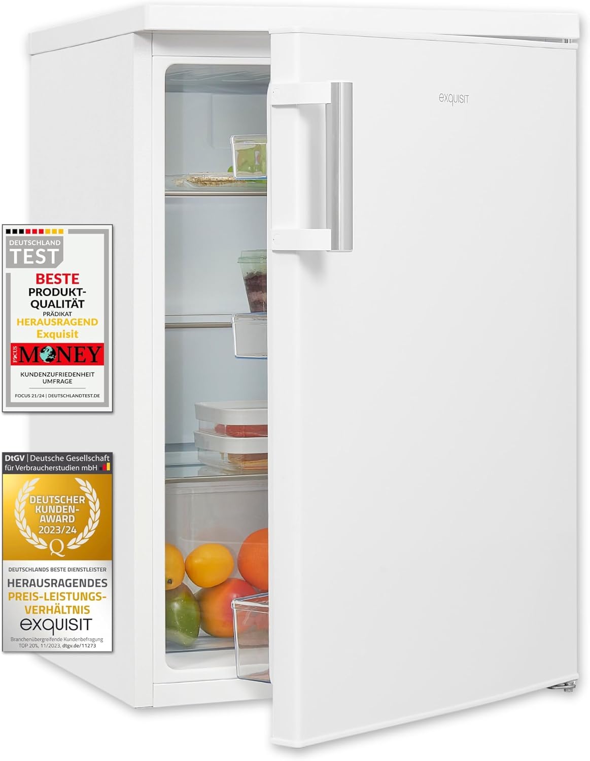 Exquisit KS16-V-H-010D Frigorífico combi, Frigorífico blanco