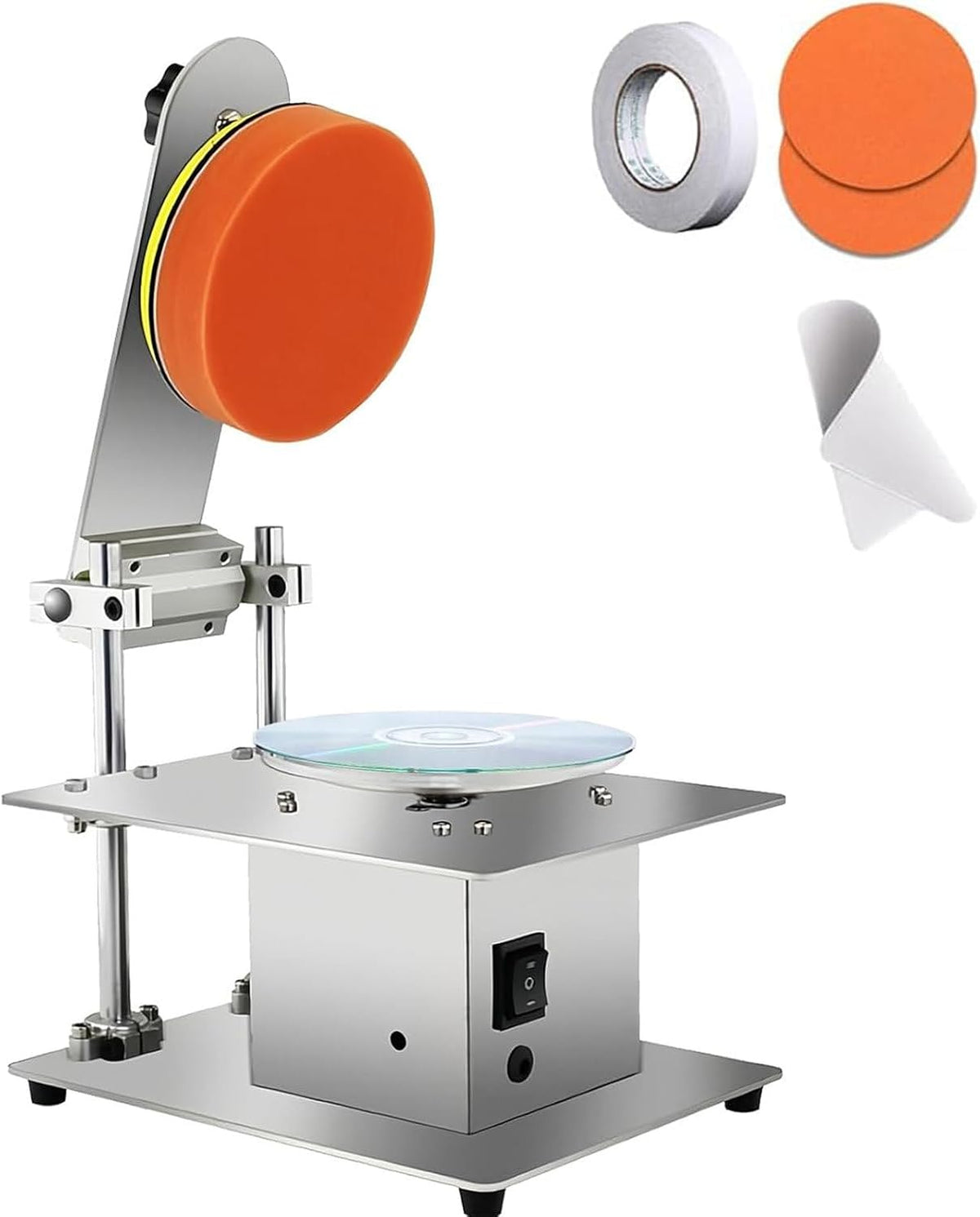 XueFulxion Limpieza de disco, Máquina pulido de discos CD/DVD, herramienta reparación arañazos con motor 6000 rpm, 7 velocidades, para discos ópticos