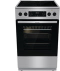 Gorenje Placa de cocina, GECS5C70XPA - Estufa eléctrica de pie con vitrocerámica, 50 cm, 70 litros, GentleClose, calentamiento rápido, AirFry