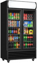 Frigoríficos para bebida de Générique, Armario para bebidas con 2 puertas acristaladas, 568 l, temperatura +1 °C/+10 °C, iluminación LED, 8 rejillas