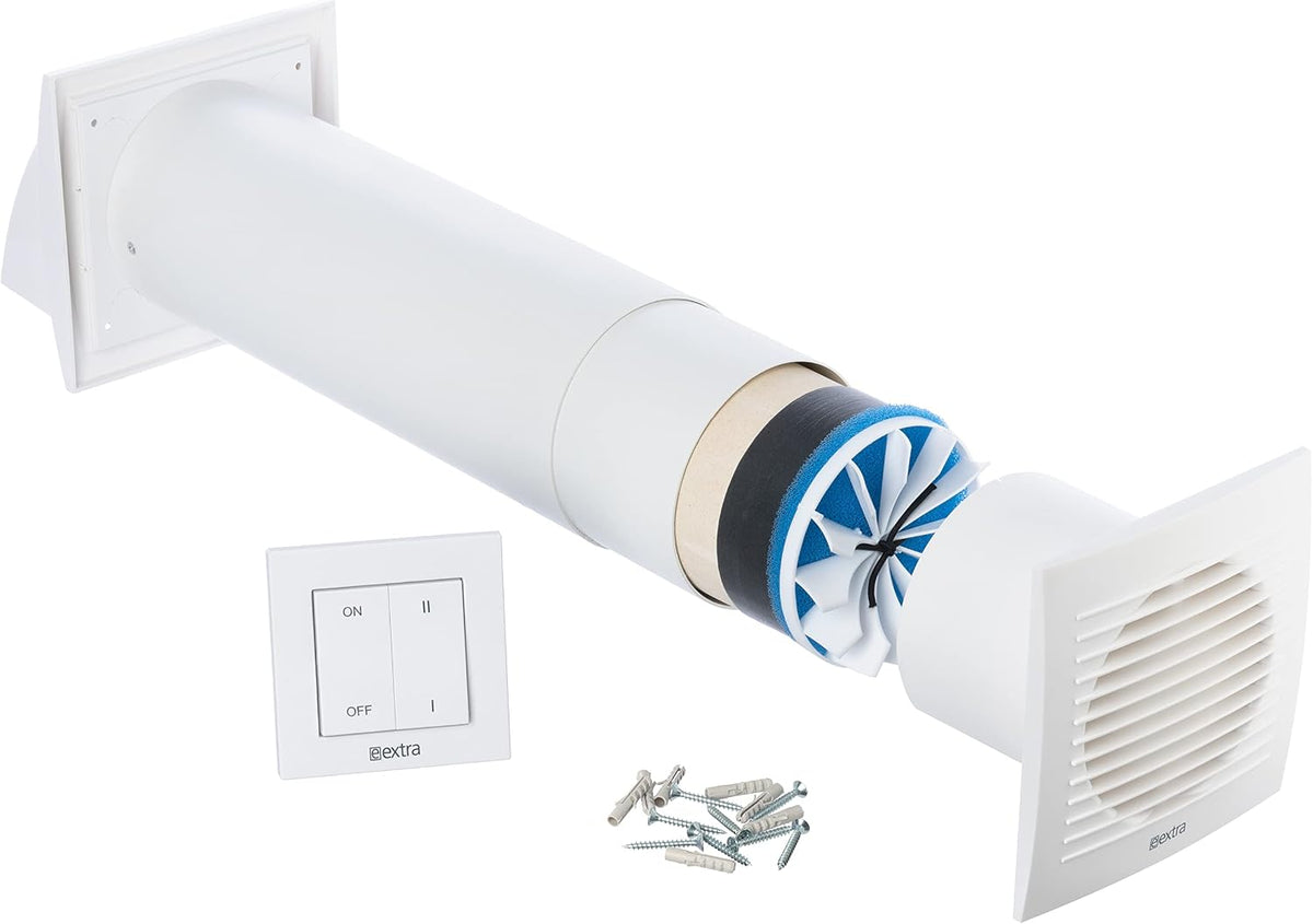 Rejillas, difusores y respiradero 100 mm Ventilador Recuperador de Calor con Sistema Ventilacion Forzada con Interruptor - VMC Doble Flujo