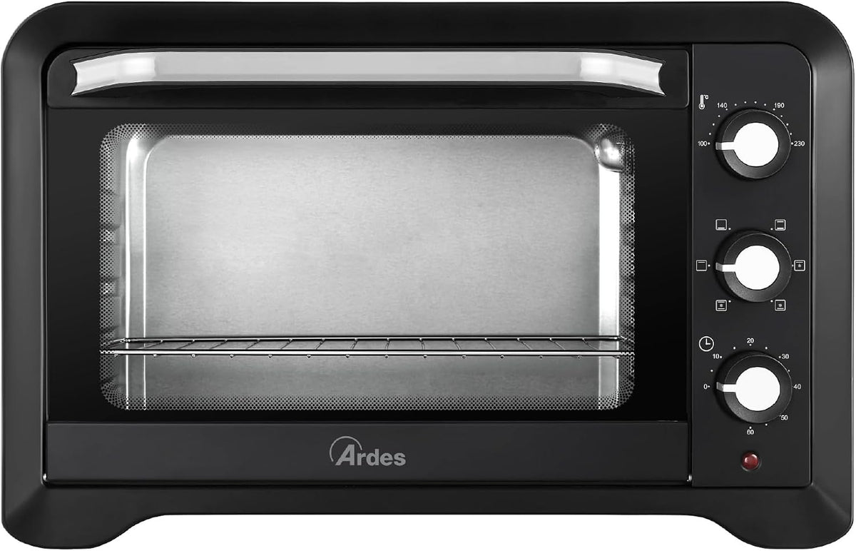 Horno de convección Horno Eléctrico Ventilado Capacidad 45 Litros Con Luz Interna 6 Funciones Cocción Temporizador Doble Cristal Con Accesorios MAGNUS