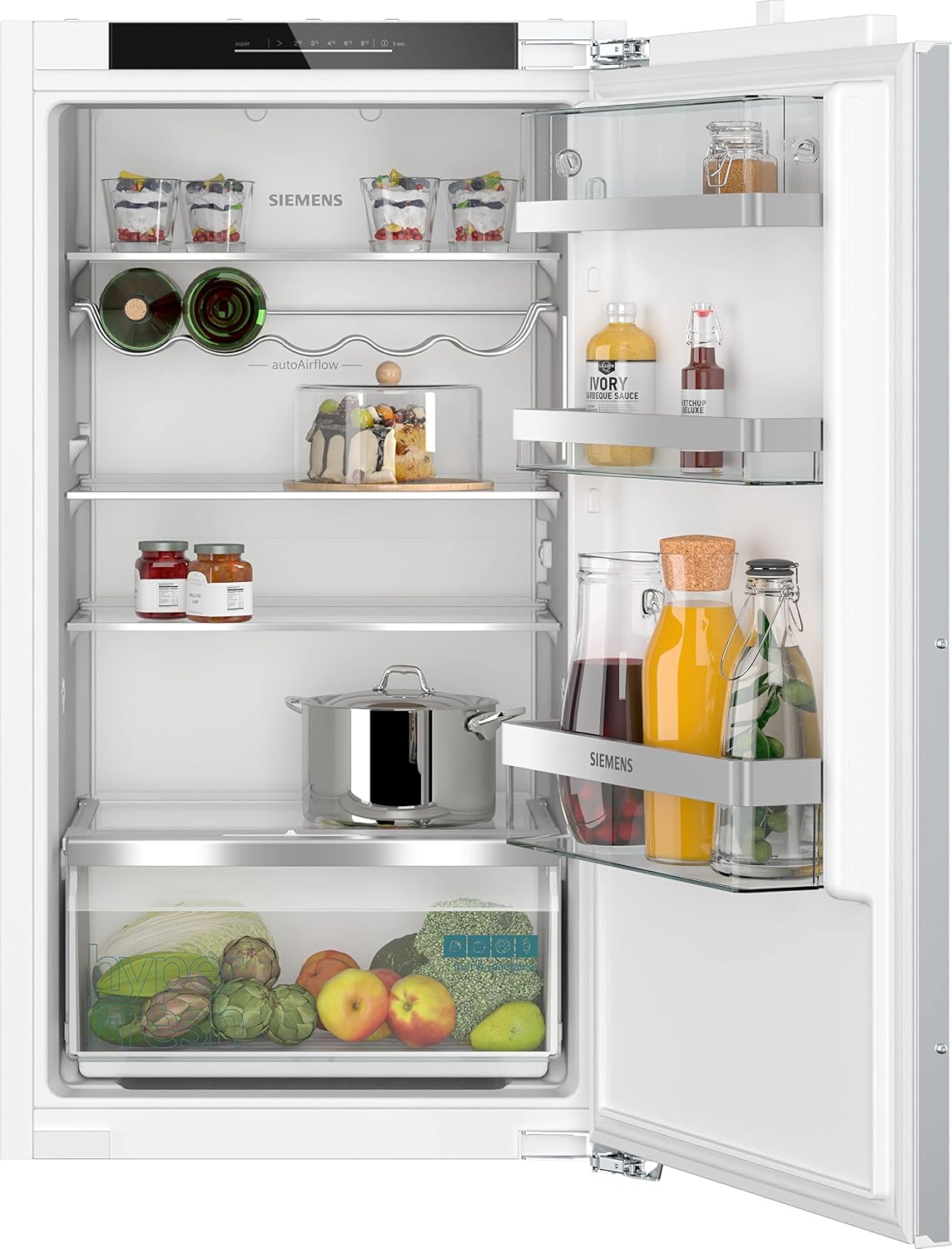 SIEMENS KI31RADD1 Frigorífico combi, iQ500 - Nevera empotrable (102, 5 x 56 cm, nicho, 165 L, fabricada en Alemania, muy silenciosa, hyperFresh Box