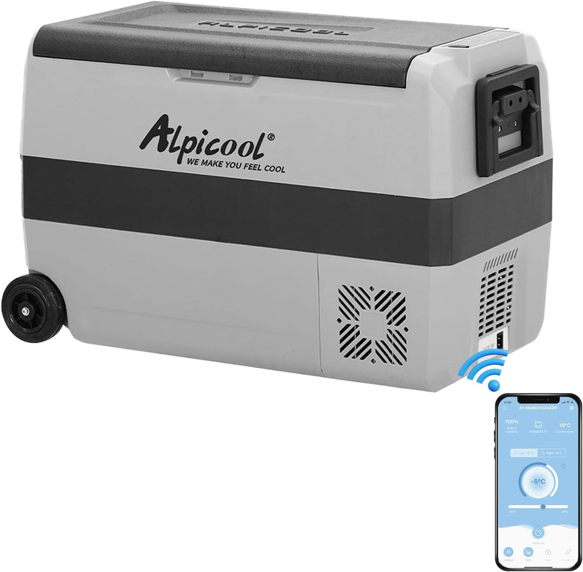 Alpicool Nevera portátil, T50 50 litros Nevera portátil 12 V 24 V congelador, pequeño congelador para coche, camping, camión, barco y enchufe con