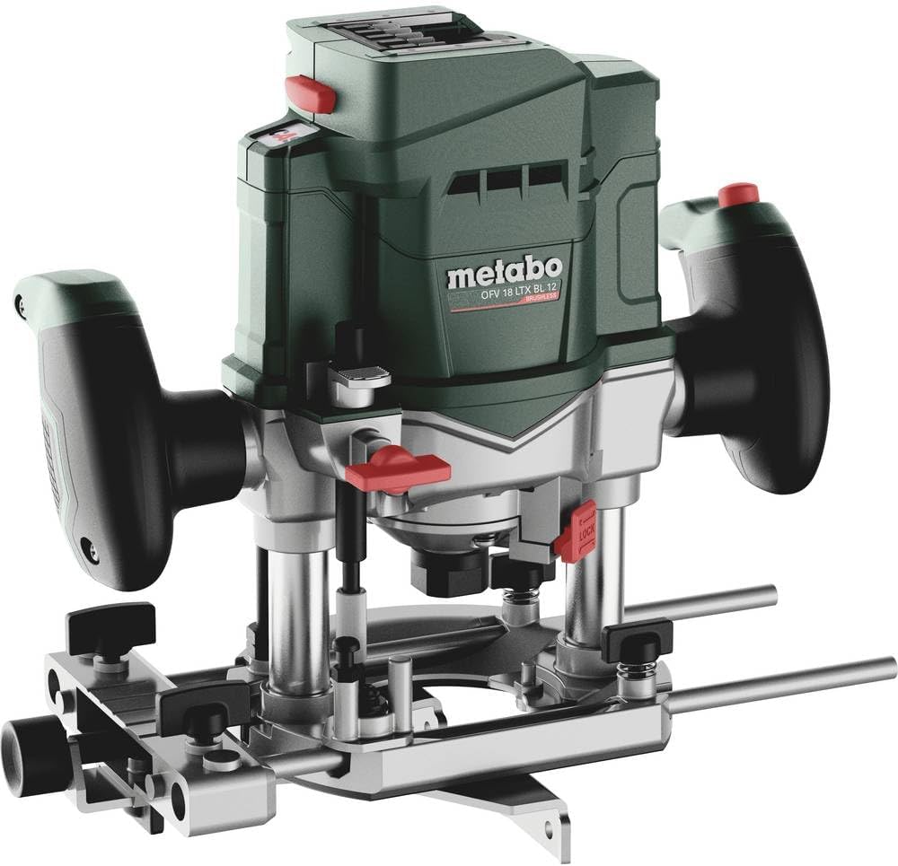 metabo Rozadora, OFV 18 LTX BL 12 - Fresadora sin batería ni cargador (baterías de 18 V, 2 x 5, 5 Ah, altura de elevación 50 mm, peso 2, 9 kg)