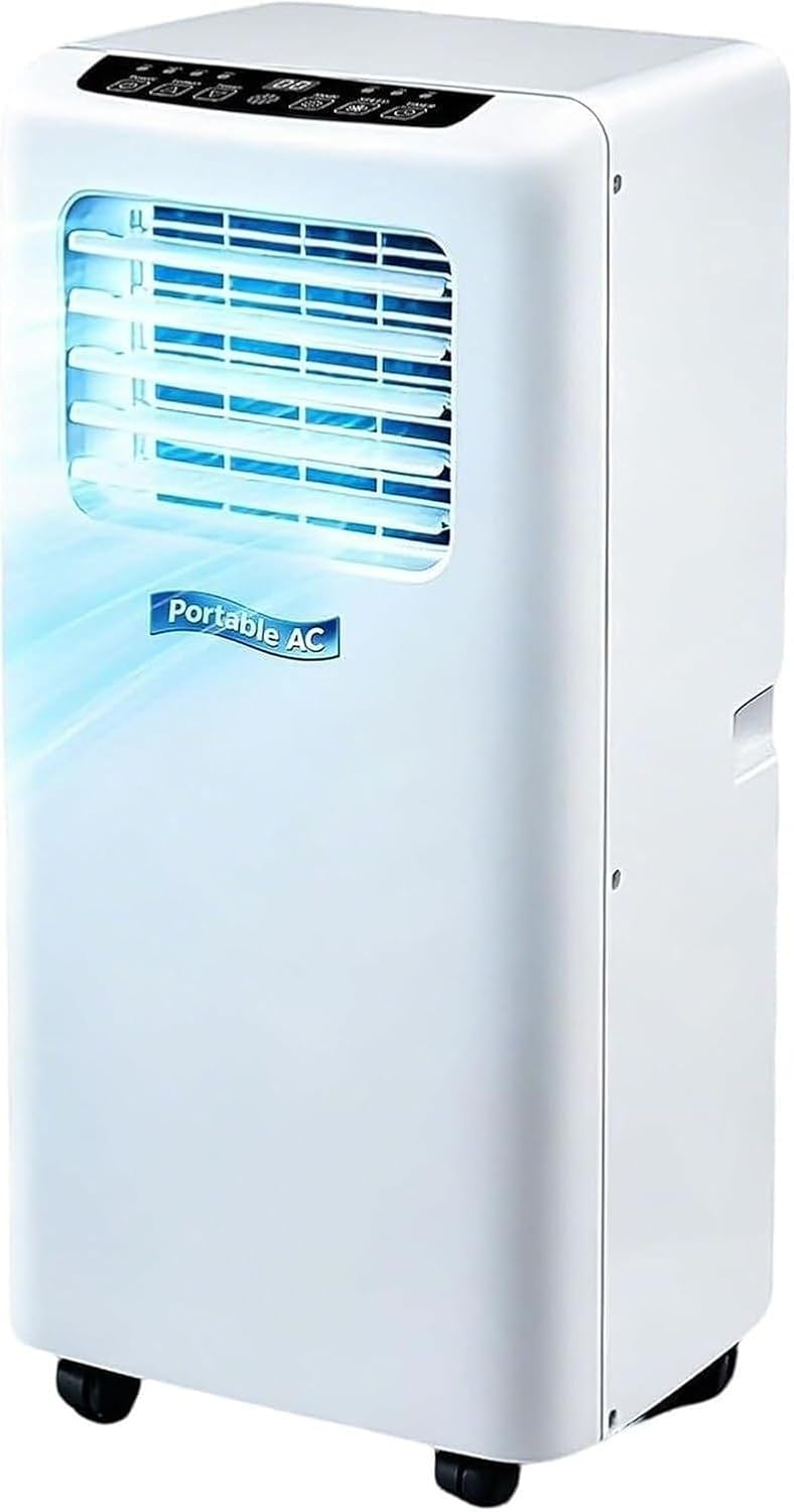 Generic Aire acondicionado portátil, Portátil 9000 BTU con Modes Ventilador y Deshumidificador, Enfría hasta 20 m², Control Remoto y Temporizador de