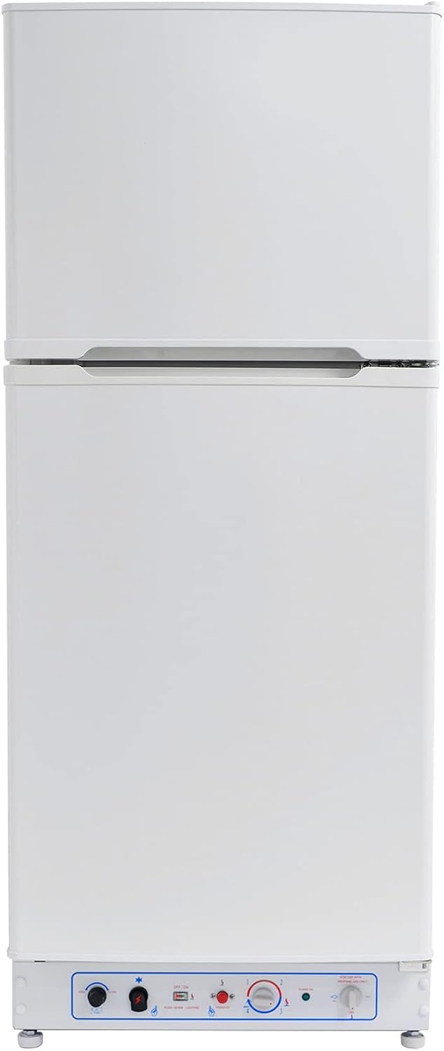Mini frigorífico de Smad, Frigorífico Congelador a Gas (129L+46L), Nevera de Absorción de 2 Vías para Casa Móvil, Garaje, Casas de Campo, Caravana