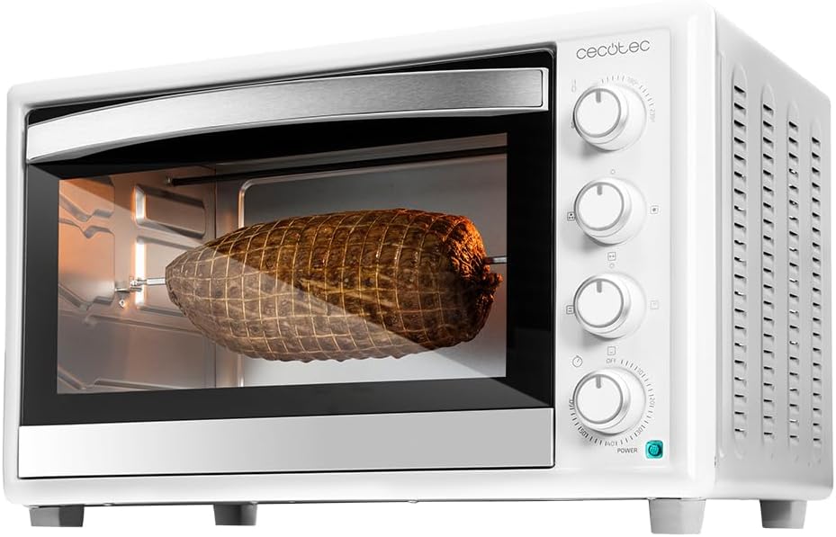 Horno de convección de Cecotec, Horno Convección de Sobremesa de 46 Litros Bake&Toast 4600 White Gyro. 2000 W, Luz Interior, 12 Funciones, Temperatura