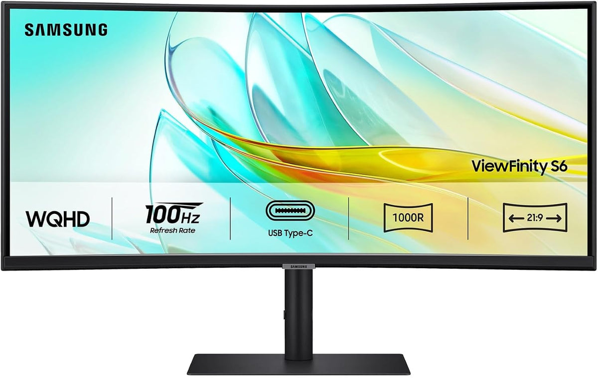 S65UC de Samsung, monitor, Curvo ViewFinity S6 Ultra WQHD 34' con 100Hz y Modo Eye Saver