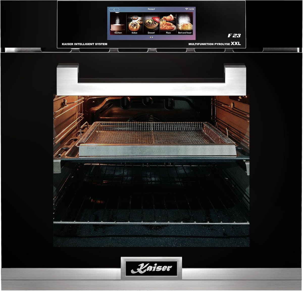 Kaiser Horno empotrable, Horno eléctrico multifunción EH 6344 N con pirolisis y limpieza de vapor, pantalla TFT, 60 cm, 86 L