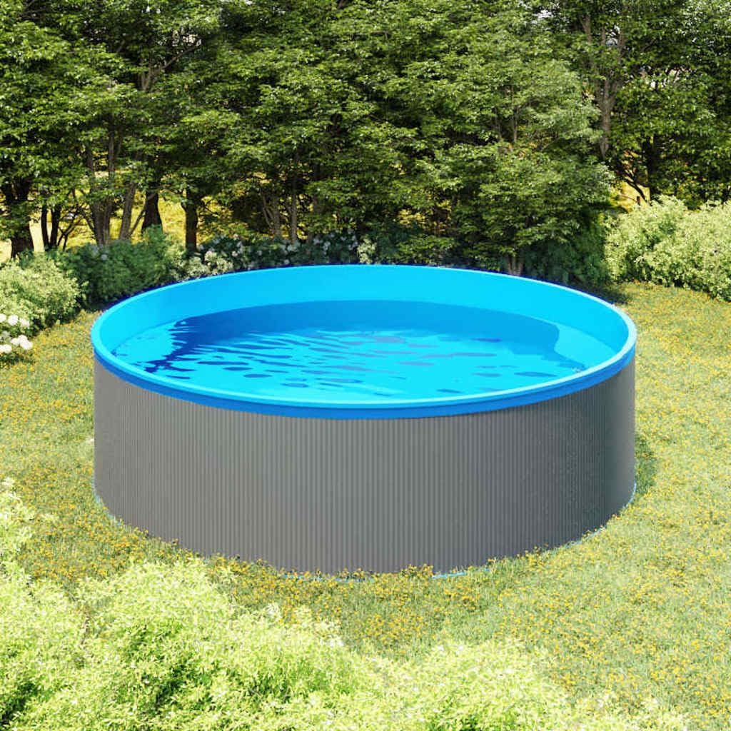 Piscinas desmontabl VGLQNRPT, Piscina de pared de acero, 350 x 90 cm, piscina redonda de PVC