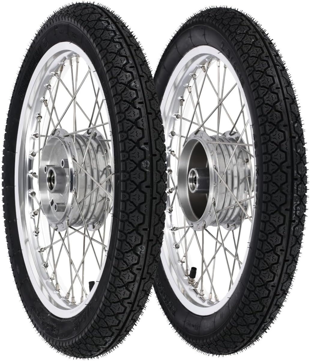 Renner Automotive Rueda, Set: 2 Ruedas completas 1, 5x16' Llanta de aluminio + Radios de acero inoxidable + Neumático Heidenau K36/1