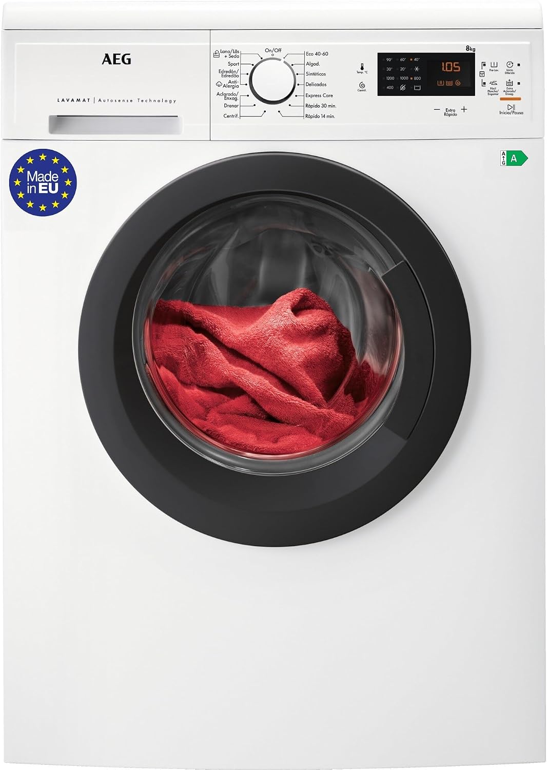 AEG LFA5I82RE Lavadora, 8 kg, 1200 rpm
