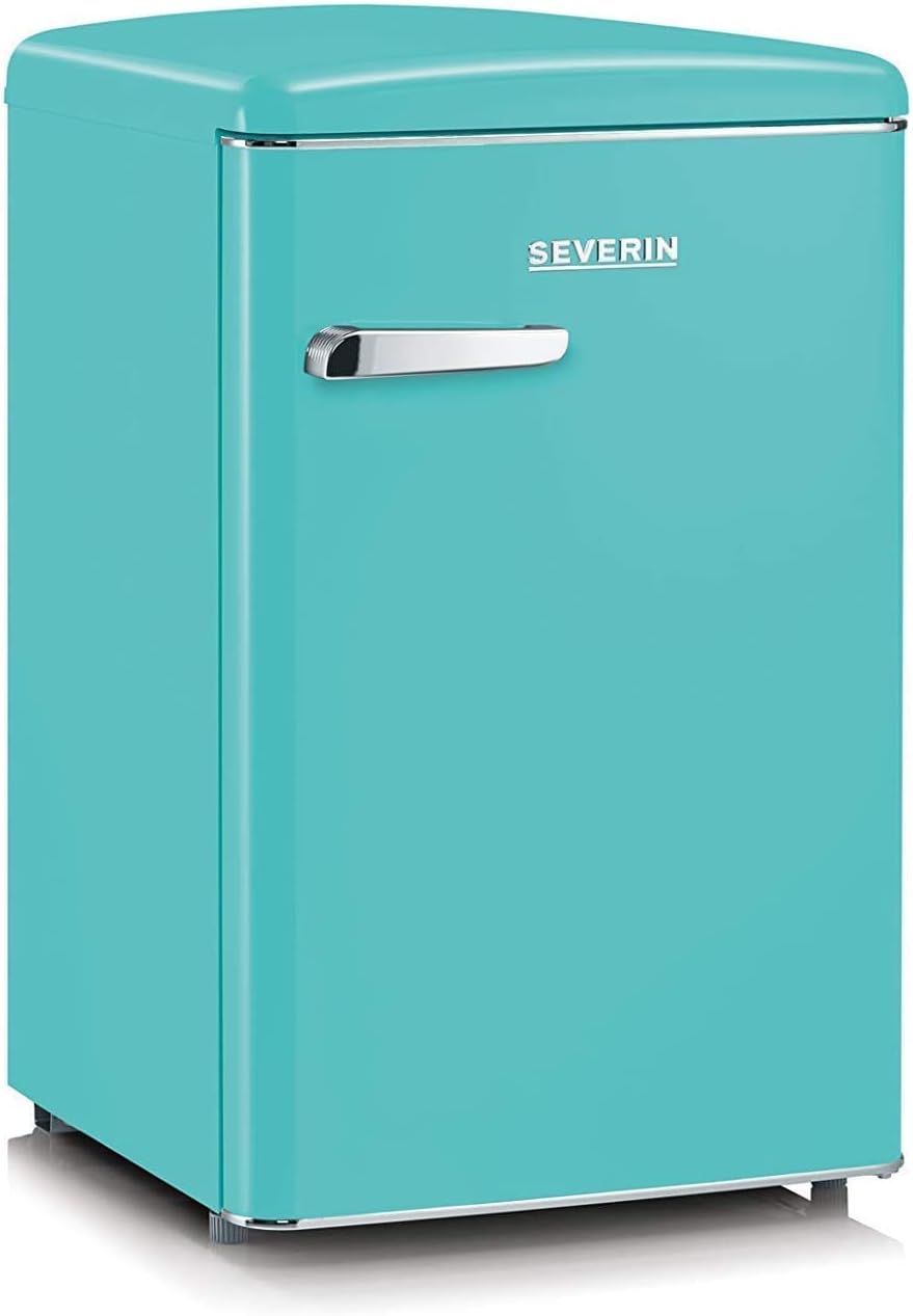 Severin Mini frigorífico, Mini-Frigorífico Retro, 3*, 108 L (95/13), 37 dB (clase de emisión de ruido C), Iluminación LED, 110 (kWh/año, Tiempo de