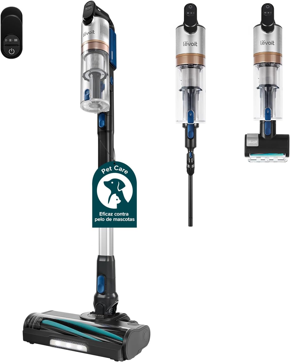 Levoit LVAC300 Aspiradoras escoba, Aspiradora sin Cable para Mascota, Mini Cepillo Turbo, HEPA