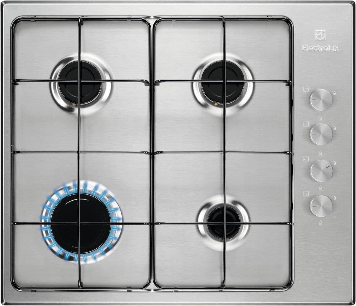 Placa de cocina Electrolux, Gas, KGS6404SX, 60 cm, 4 Zonas