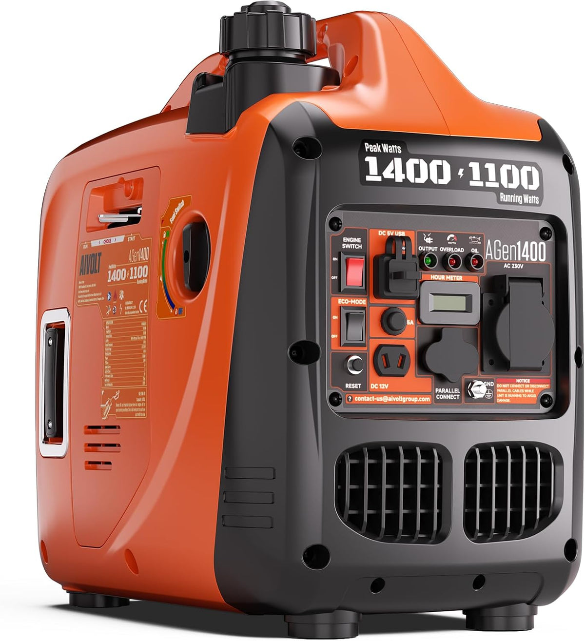 Generador Inverter Silencioso de Gasolina 1400W, AIVOLT