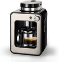 Cafetera automática Generic, Cafetera totalmente automática, combo de molinillo y cafetera, mini cafetera portátil con granos molidos o enteros