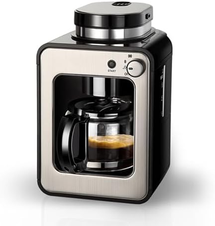 Cafetera automática Generic, Cafetera totalmente automática, combo de molinillo y cafetera, mini cafetera portátil con granos molidos o enteros