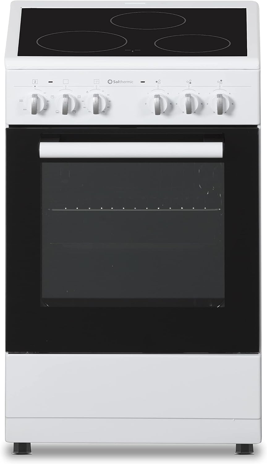 SOLTHERMIC Cocina independiente, VTC50BLANCA COCINA ELECTRICA VITROCERAMICA CON HORNO INCORPORADO/BLANCA/ANCHO 50 CMS / 3 FUEGOS/HORNO CON GRILL