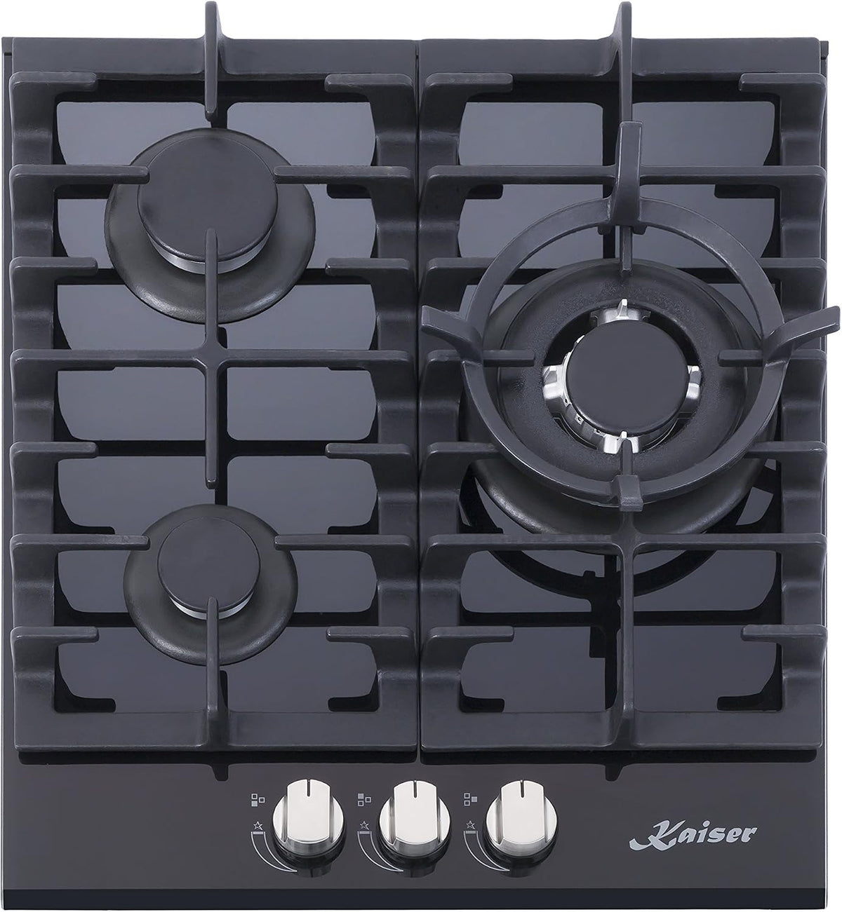 Placa de cocina Exclusivo hobs 45 cm Autark/Gas Quemador/Luxus Fabricante Kaiser/Gas En schw arzem Cristal/vidrio y cerámica Gas hobs empotrable/3 de