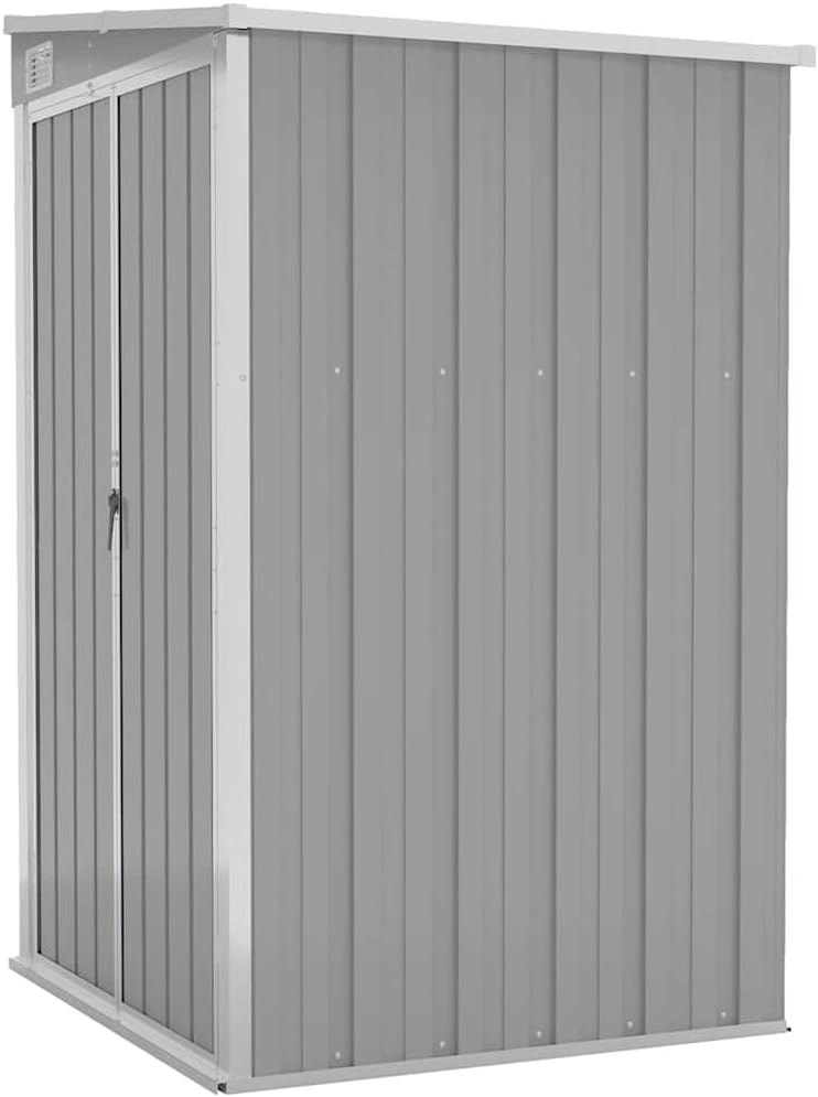 Cobertizos de almacenamiento Cobertizo de jardín Pared Acero galvanizado Gris 118x100x178 cm, vidaXL