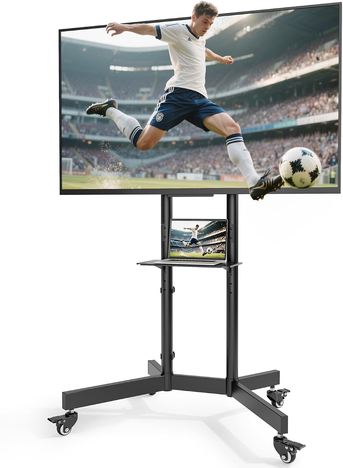 Soportes de pie para TV ECOTINY, Soporte TV Suelo con Ruedas 32-86', Carga 90kg