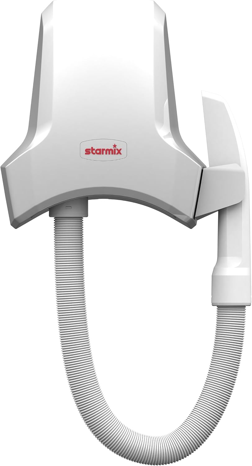 Starmix Secadores de pelo, Secador de pelo AirStar TB-C1 eficaz con manguera larga para un peinado cómodo (800 W), color blanco