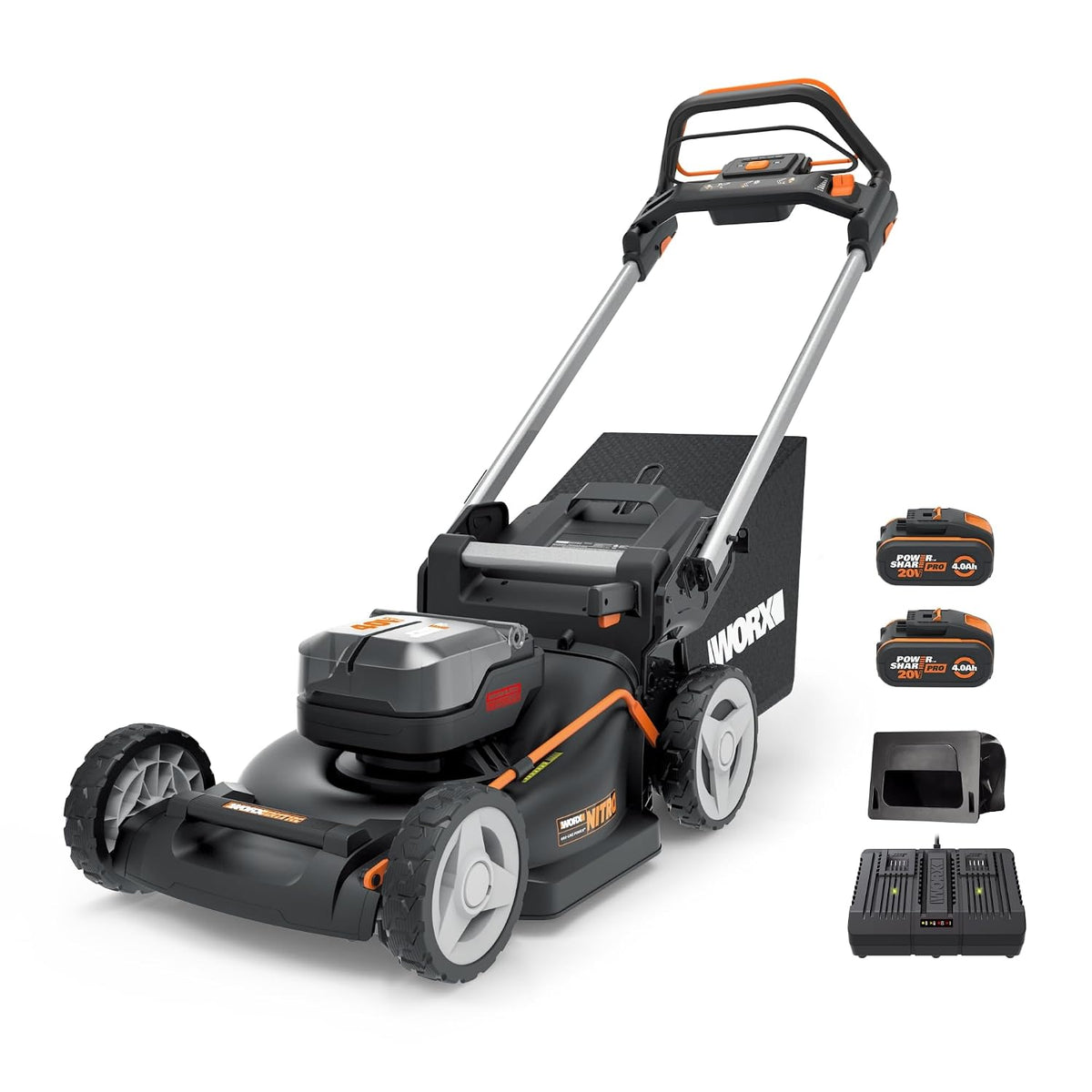 WORX Cortacéspedes rotativo, Cortacésped Nitro 40V (2x20V)