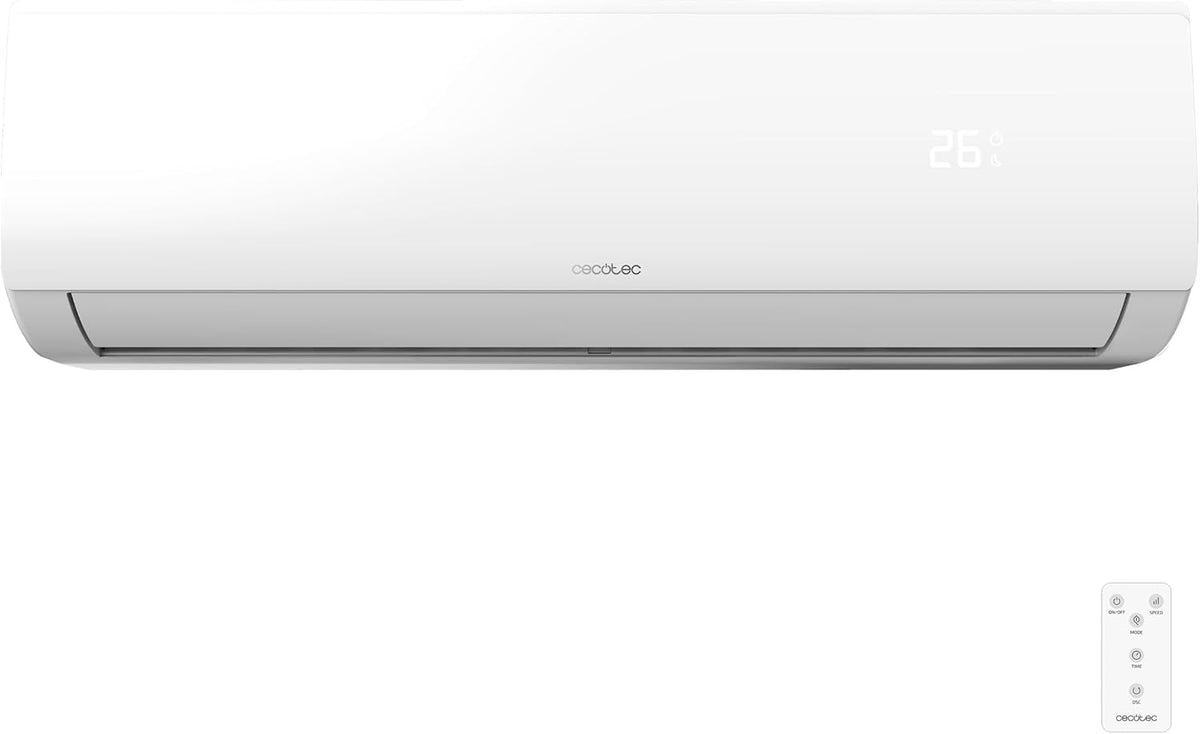 Cecotec Aire acondicionado split, Split AirClima 12000 Smartfresh Connected. 12000 BTU, Motor DC, Bomba de calor, Control Wifi, Mando a distancia