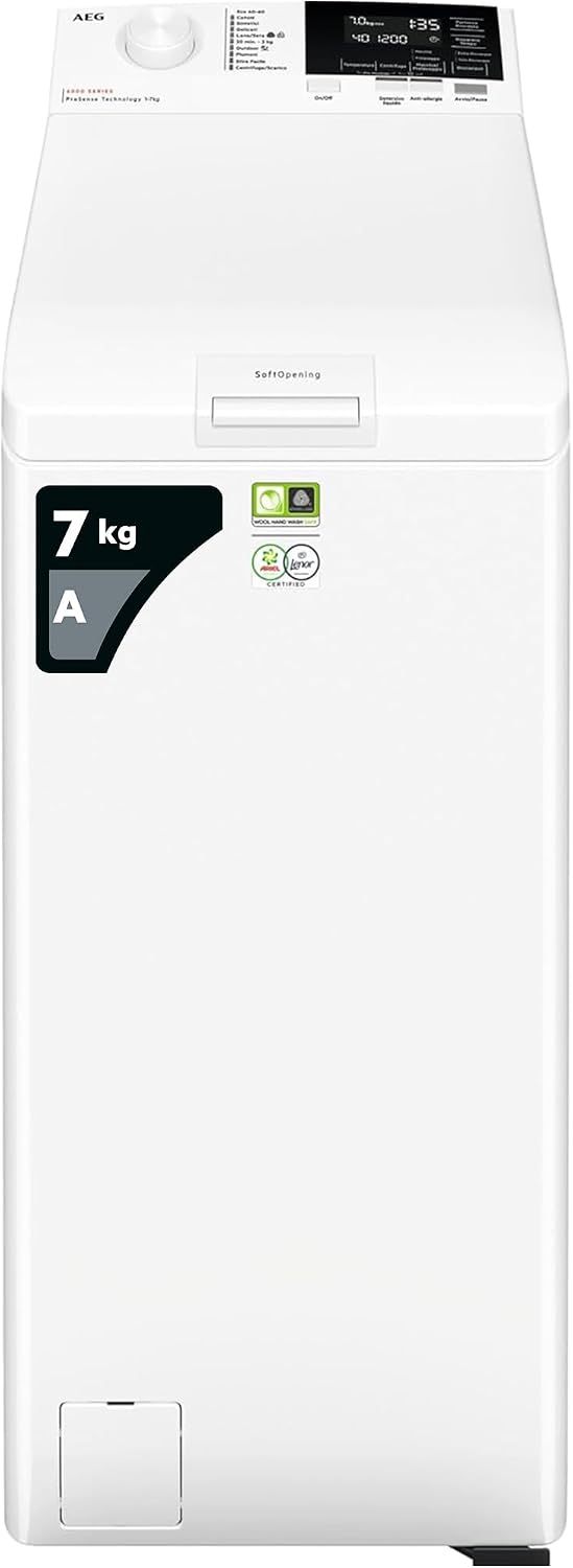 Lavadora LTR6G37A lavadora cargador superior serie 6000 Prosense 7 kg, AEG