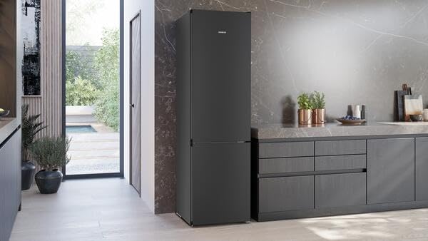 SIEMENS Frigorífico combi, KG39N2XAG, iQ300, Frigorífico y congelador independiente, 363 L, Total noFrost, hyperFresh, extremadamente silencioso